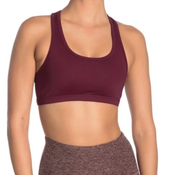 Beyond Yoga Other - Beyond Yoga Work It Out Keyhole Racerback Sports Bra Burgundy Size Small